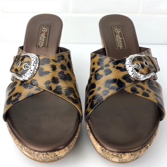 Brighton Leopard Animal Print Wedge Sandals SZ 9 - Picture 6 of 7